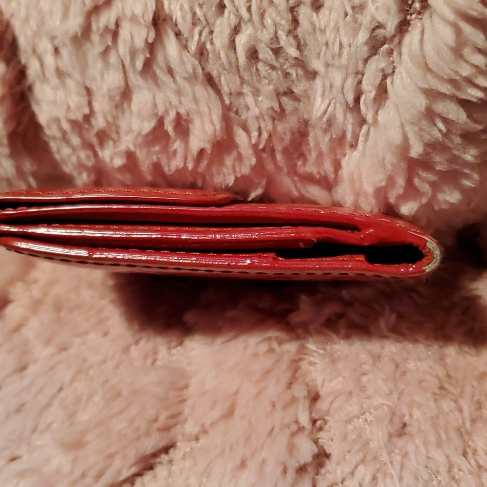 LOUIS VUITTON Vintage Red Snap Wallet w Callouts - Picture 5 of 16